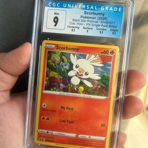 Scorbunny Pokémon Card - Holo graded 9